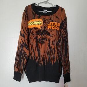 NWT Youth Small Disney Star Wars Chewbacca Pull Over Black/brown